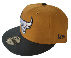 Men's New Era Brown/Charcoal Chicago Bulls Two-Tone Color Pack 9FIFTY Snapback Hat
