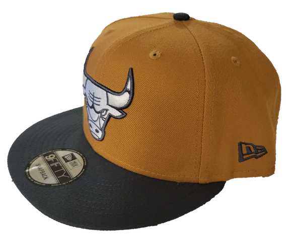 Men's New Era Brown/Charcoal Chicago Bulls Two-Tone Color Pack 9FIFTY Snapback Hat