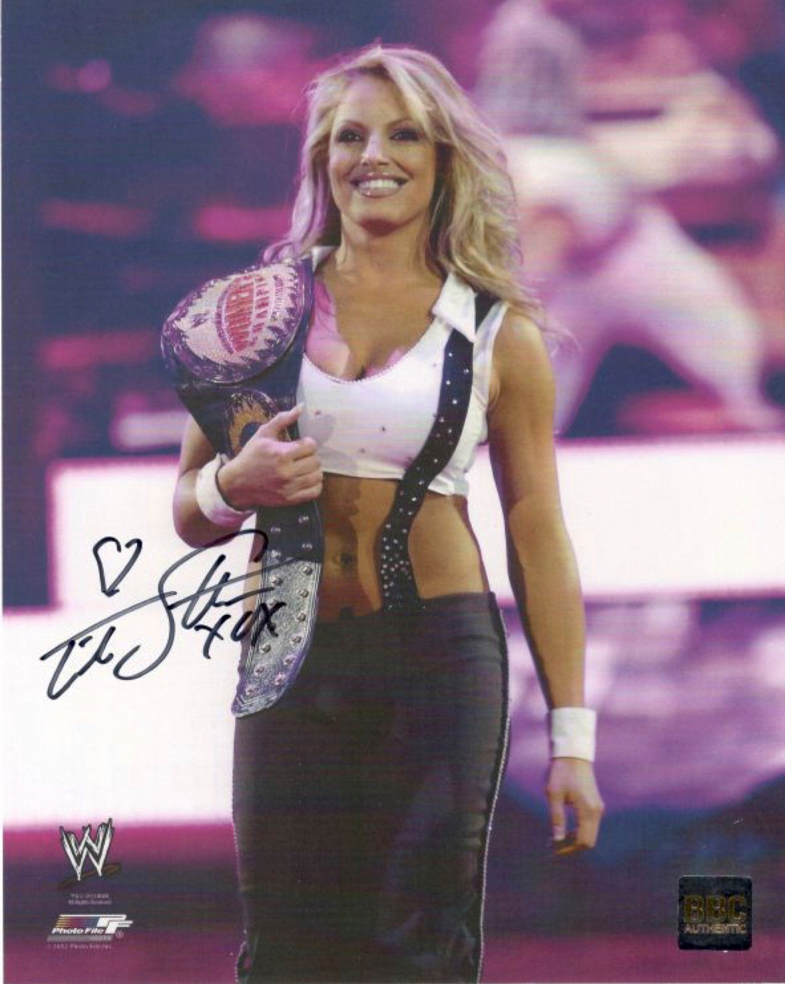 Trish Stratus WWE Wrestling Superstar Autographed Signed Photoshoot 8x –  Bleacher Bum Collectibles