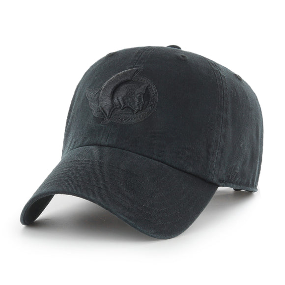 Men's Ottawa Senators Black on Black Clean up Adjustable Hat Cap One Size Fits Most
