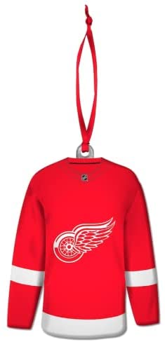 Detroit Red Wings NHL Hockey Resin Jersey with Satin Ribbon Christmas Tree Ornament