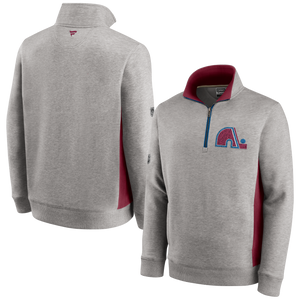 Men's Colorado Avalanche Fanatics Branded Ash Special Edition - Primary Logo 1/4 Zip Pullover Hoodie