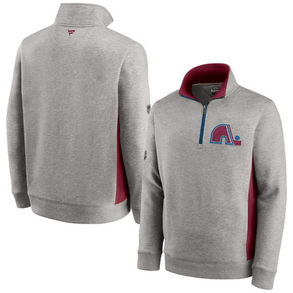 Men's Colorado Avalanche Fanatics Branded Ash Special Edition - Primary Logo 1/4 Zip Pullover Hoodie