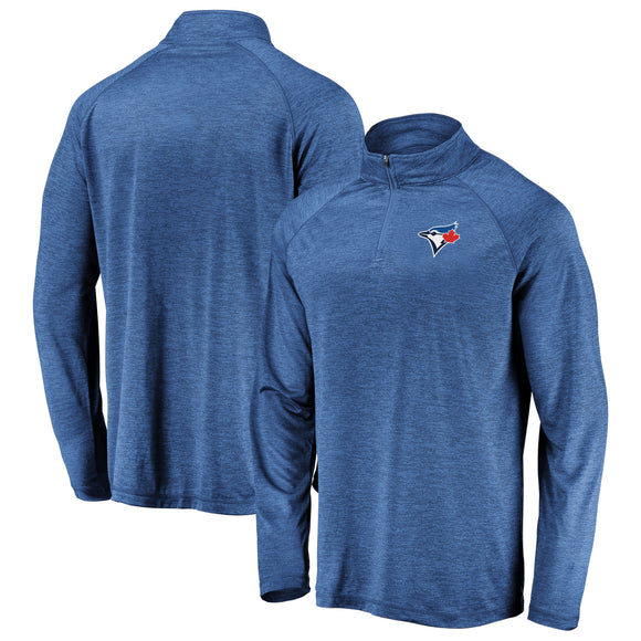 Men's Toronto Blue Jays Fanatics Branded Royal Primary Logo Raglan Quarter-Zip - Jacket