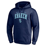 Men's Fanatics Branded Navy Seattle Kraken Faux Twill Navy Pullover Sweatshirt
