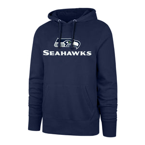 Men's Seattle Seahawks NFL Football Formation Team Colour Logo Fleece Pullover Navy Hoodie