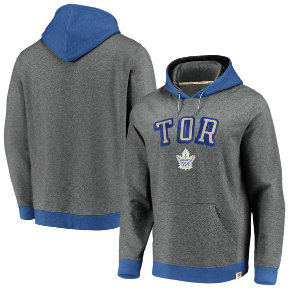 Toronto Maple Leafs Fanatics Branded NHL Hockey Varsity Vintage Pullover Hoodie - Gray