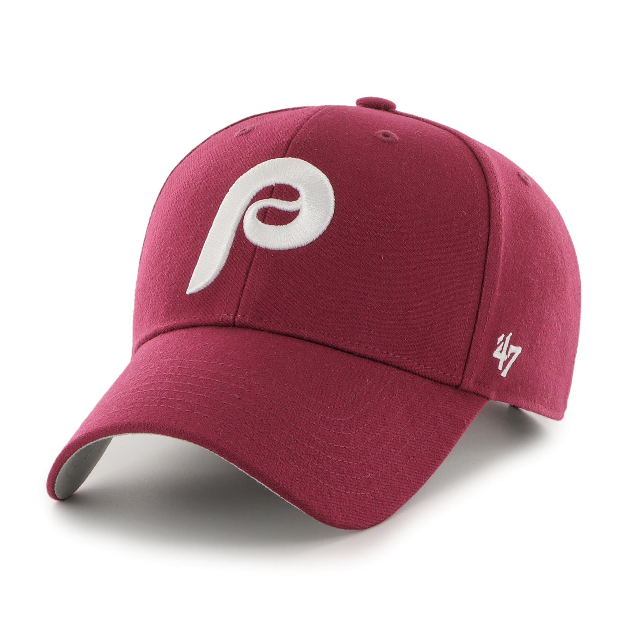 47 '47 Cappellino Sure Shot MVP Snapback Philadelphia Phillies, Burgundy  Men's Hat