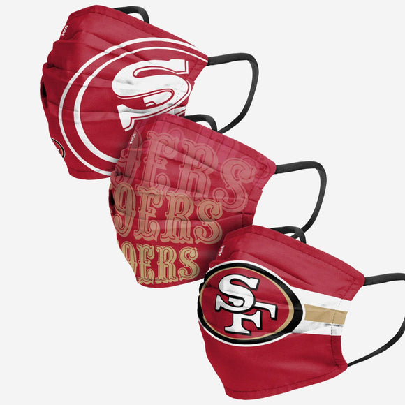 Men's San Francisco 49ers NFL Football Foco Pack of 3 Match Day Face Covering Mask