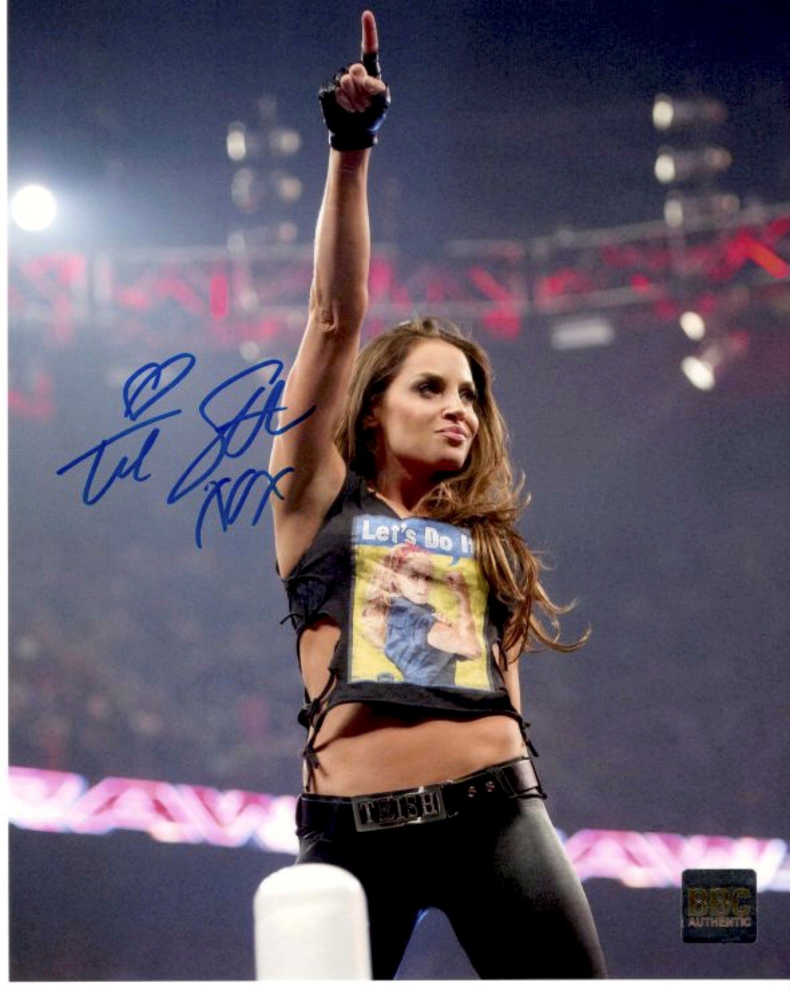 Trish Stratus WWE Wrestling Superstar Autographed Signed Photoshoot 8x –  Bleacher Bum Collectibles