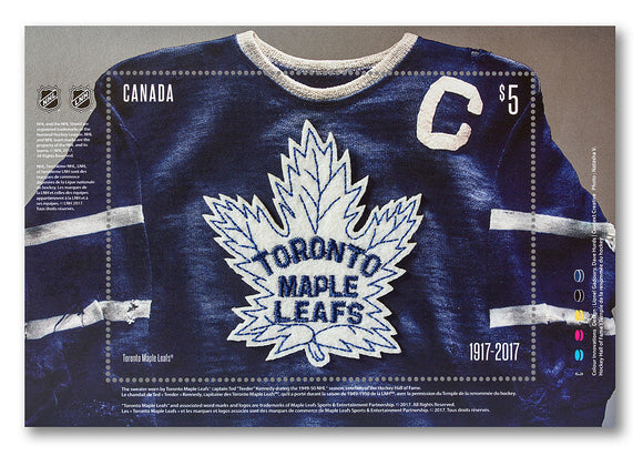 Toronto Maple Leafs®: Crest Souvenir Sheet 100th Anniversary $5 Stamp Sheet - Bleacher Bum Collectibles, Toronto Blue Jays, NHL , MLB, Toronto Maple Leafs, Hat, Cap, Jersey, Hoodie, T Shirt, NFL, NBA, Toronto Raptors