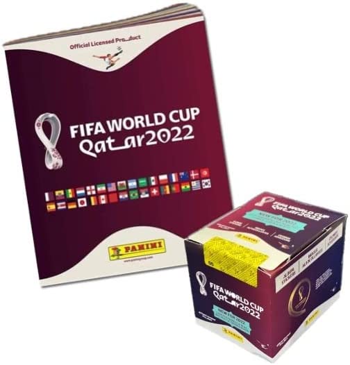 Panini FIFA World Cup QATAR 2022 Album + Box of 50 Packs, 5 Stickers Per Pack