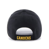 Vancouver Canucks Retro '47 NHL MVP Structured Adjustable Strap One Size Fits Most Black Hat Cap - Bleacher Bum Collectibles, Toronto Blue Jays, NHL , MLB, Toronto Maple Leafs, Hat, Cap, Jersey, Hoodie, T Shirt, NFL, NBA, Toronto Raptors
