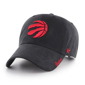 Women's Toronto Raptors Clean Up Miata Red Logo Black Hat Cap Adjustable Strap - Bleacher Bum Collectibles, Toronto Blue Jays, NHL , MLB, Toronto Maple Leafs, Hat, Cap, Jersey, Hoodie, T Shirt, NFL, NBA, Toronto Raptors