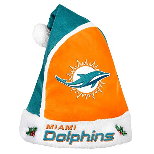 Miami Dolphins Logo Colorblock Santa Hat NFL Football by Forever Collectibles