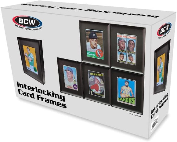 BCE Interlocking Sports Card Frames - 6 Frames & Toploaders