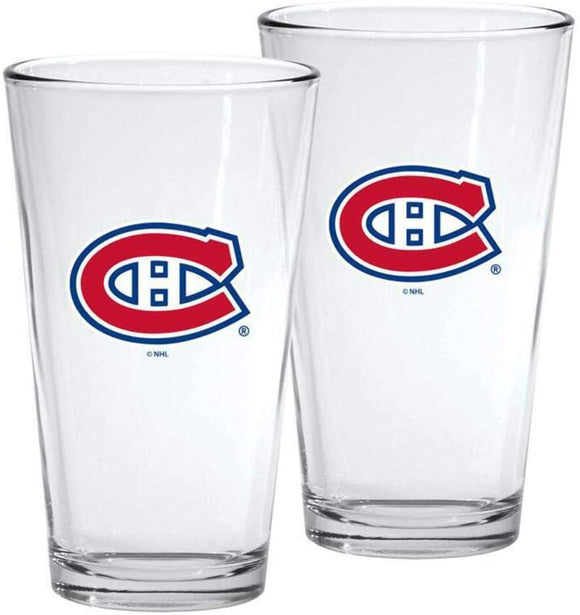 Montreal Canadiens NHL Hockey Mixing Glass Set of Two 16oz Full Logo in Gift Box