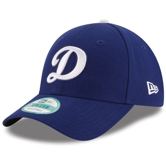 Los Angeles Dodgers New Era Script D Logo The League 9FORTY Adjustable Hat - Royal