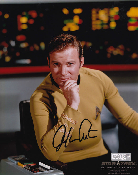 Star Trek Signed 8x10 Picture Actor William Shatner Captain James T Kirk Photo - Bleacher Bum Collectibles, Toronto Blue Jays, NHL , MLB, Toronto Maple Leafs, Hat, Cap, Jersey, Hoodie, T Shirt, NFL, NBA, Toronto Raptors