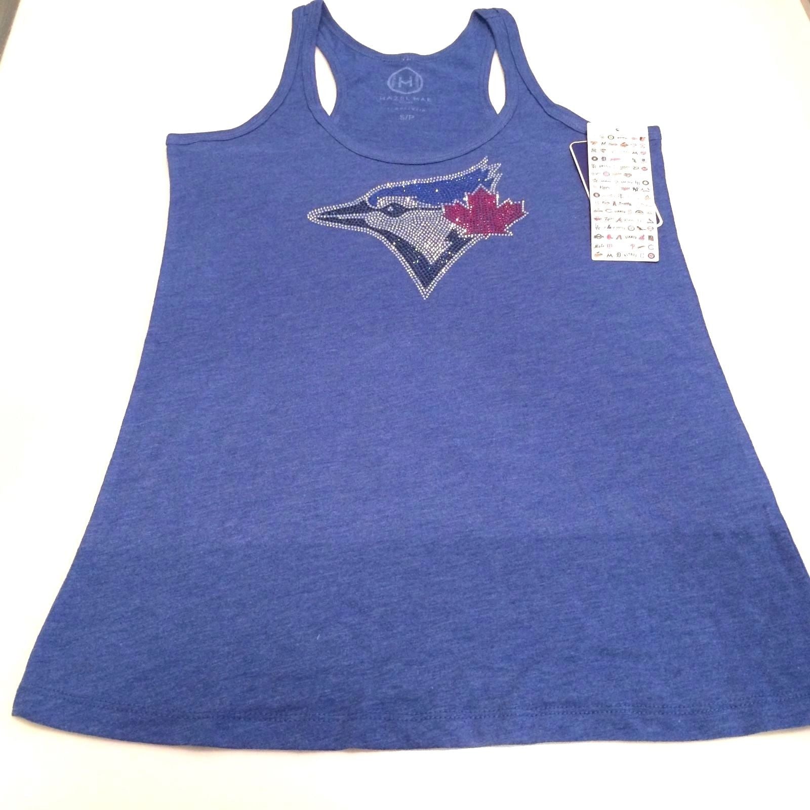Toronto Blue Jays SAAG Women Blue Light Baseball Tri-Blend V-Neck