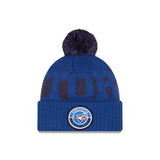 Men's Toronto Blue Jays New Era Blue Sport Logo Cuffed Knit Hat with Pom MLB Baseball