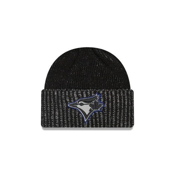 Men's Toronto Blue Jays New Era Black Pop Flect Cuffed Knit Hat