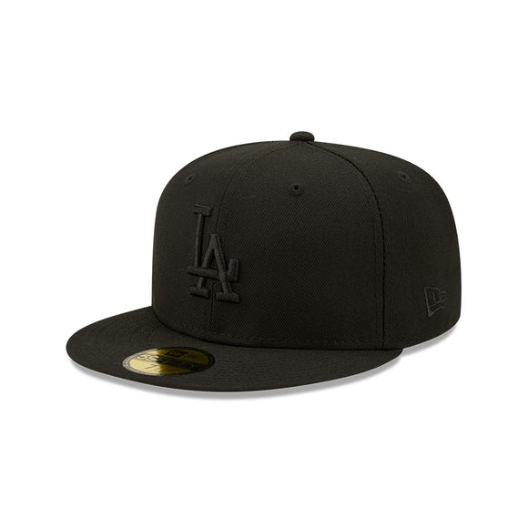 Men's Los Angeles Dodgers New Era Black on Black MLB Baseball 59FIFTY Fitted Hat