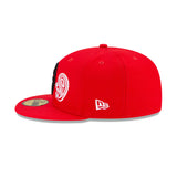 Toronto Raptors New Era Patchwork Undervisor 59FIFTY Fitted Hat - Red