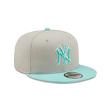 Men's New York Yankees New Era Grey/Turquoise Spring Two-Tone 9FIFTY Snapback Hat