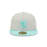 Men's New York Yankees New Era Grey/Turquoise Spring Two-Tone 59FIFTY Fitted Hat
