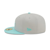 Men's Los Angeles Dodgers New Era Grey/Turquoise Spring Two-Tone 59FIFTY Fitted Hat