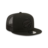 New Era Toronto Raptors Classic Trucker Black on Black NBA 9Fifty Snapback Basketball Cap Hat