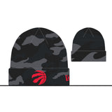 Men's New Era Charcoal Camo Toronto Raptors NBA Basketball D3 Beanie Knit Hat