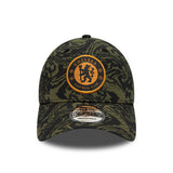 Team Chelsea New Era AOP Lion Crest 9Forty Snap Adjustable Black Olive Cap Hat