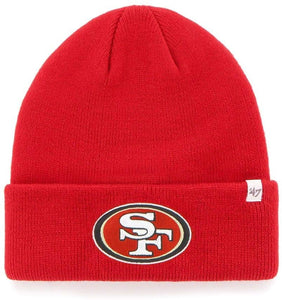 Men's San Francisco 49ers NFL Football Raised Cuff Team Colour Knit Beanie Toque OSFM