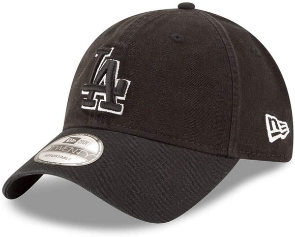 Los Angeles Dodgers Adjustable Strap 9Twenty Adjustable Black & White New Era Hat Cap