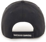 Vancouver Canucks '47 NHL MVP Black White Structured Adjustable Strap One Size Fits Most Hat Cap
