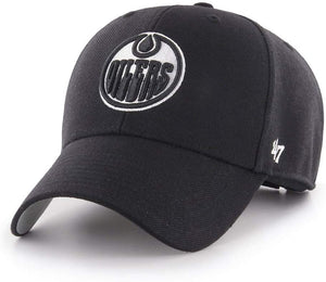 Edmonton Oilers '47 NHL MVP Black White Structured Adjustable Strap One Size Fits Most Hat Cap