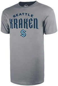 Men's Seattle Kraken '47 Brand Heather Grey Work Mark NHL Hockey T Shirt - Multiple Sizes