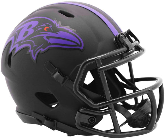 NFL Football Riddell Baltimore Ravens Alternate Eclipse Mini Revolution Speed Replica Helmet