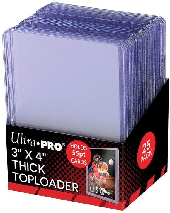 Ultra Pro 3 X 4 Super Thick Baseball Card Toploaders, Holds 55PT Cards (Pack of 25)