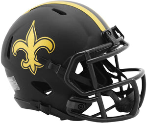 NFL Football Riddell New Orleans Saints Alternate Eclipse Mini Revolution Speed Replica Helmet
