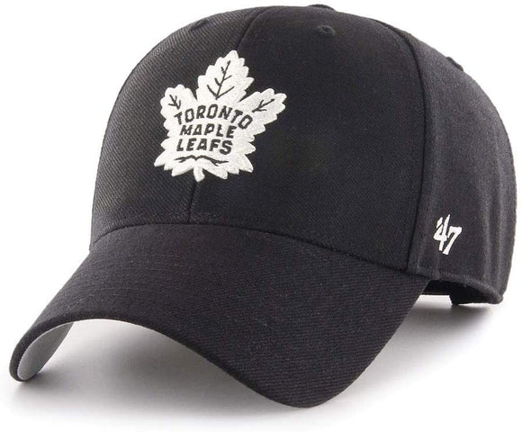 Toronto Maple Leafs '47 NHL MVP Black White Structured Adjustable Strap One Size Fits Most Hat Cap