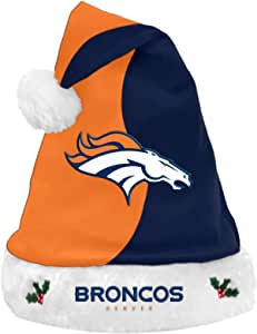 Denver Broncos Logo Colorblock Santa Hat NFL Football by Forever Collectibles