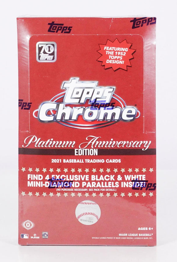 2021 Topps Chrome Platinum Anniversary Baseball Hobby LITE Box 16 packs per box, 4 cards per pack
