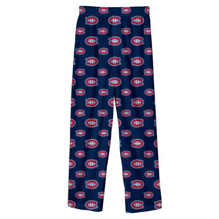 Montreal Canadiens Youth Printed All Over Logo Navy Pyjama Pants - Multiple Sizes