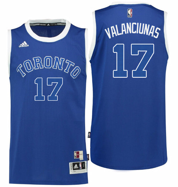 NBA Toronto Raptors Jonas Valanciunas Adidas Jersey Black Gold Alternate  XXL