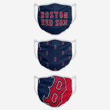 Boston Red Sox MLB Baseball Foco Pack of 3 Adult Face Covering Mask