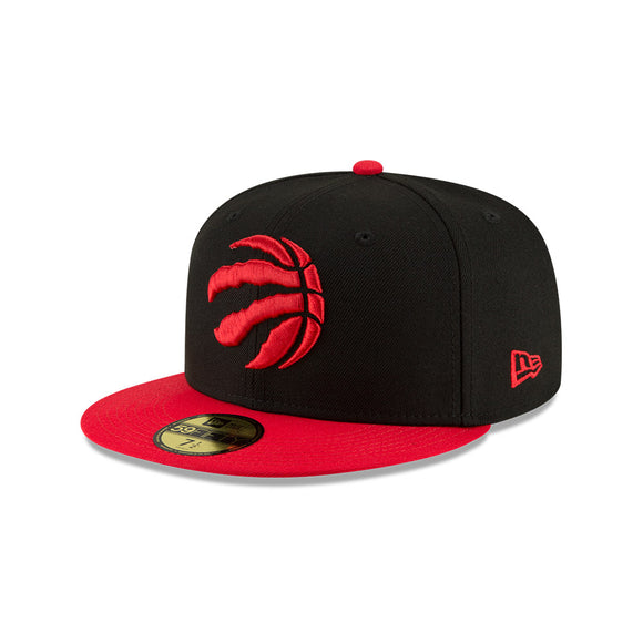 Men's Toronto Raptors New Era Black on Red NBA Basketball 59FIFTY Fitted Hat