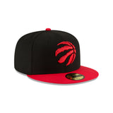 Men's Toronto Raptors New Era Black on Red NBA Basketball 59FIFTY Fitted Hat
